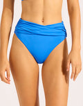 Seafolly Collective High Waist Wrap Front Bikini Pant - Sapphire - Simply Beach UK