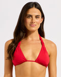Seafolly Collective Multi Fit Longline Tri Bikini Top - Cosmo Red - Simply Beach UK