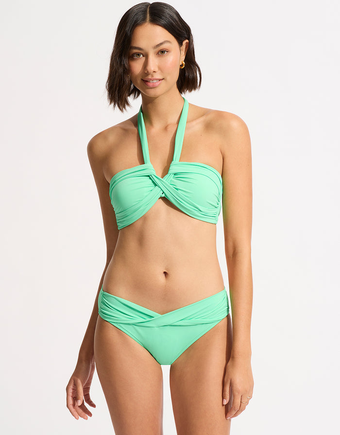 Collective Twist Band Hipster Bikini Pant - Mint - Simply Beach UK