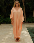 Pitusa Colourblock Pom Pom Sevillana Dress - Melon - Simply Beach UK