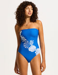 Corfu Bandeau Swimsuit - Azure - Simply Beach UK