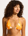 Corfu Reversible Longline Slide Tri Bikini Top - Turmeric - Simply Beach UK
