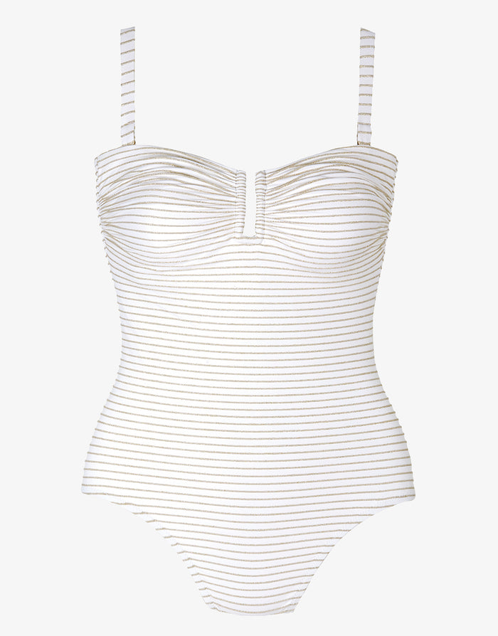 Tessy Corsica Bandeau Swimsuit - White - Simply Beach UK