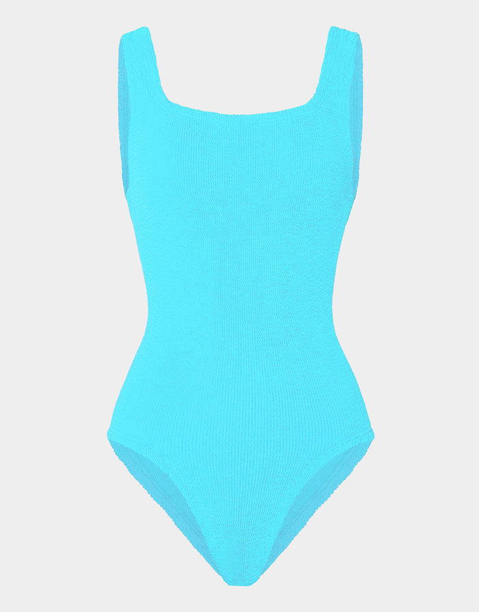 Hunza G Coverage Square Neck Swimsuit - Aqua - Simply Beach UK