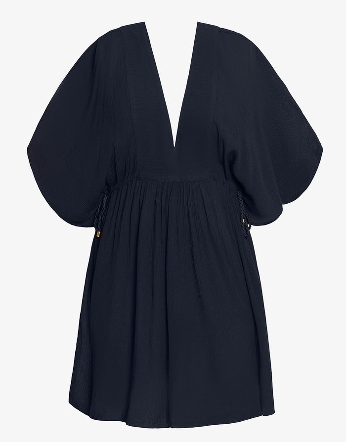 Crinkle Tunic Beach Dress - Black - Simply Beach UK