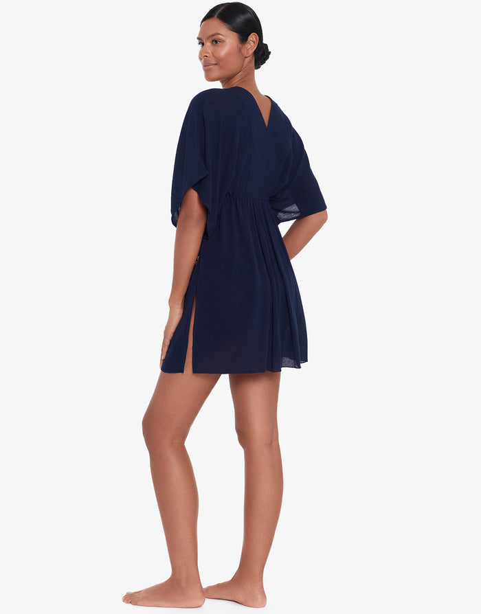 Crinkle Tunic Beach Dress - Dark Navy - Simply Beach UK