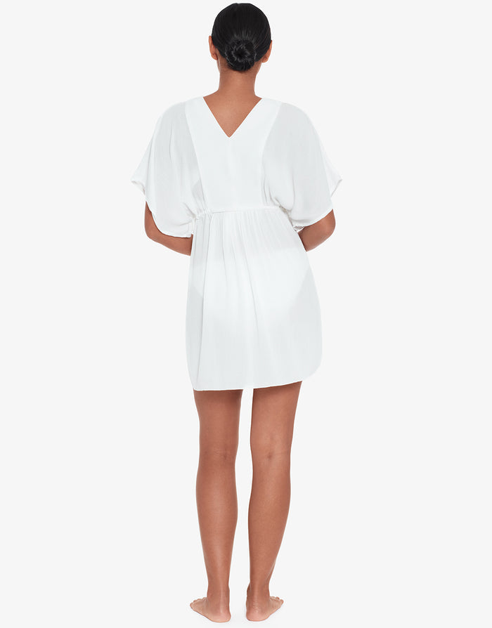 Crinkle Tunic Beach Dress - White - Simply Beach UK