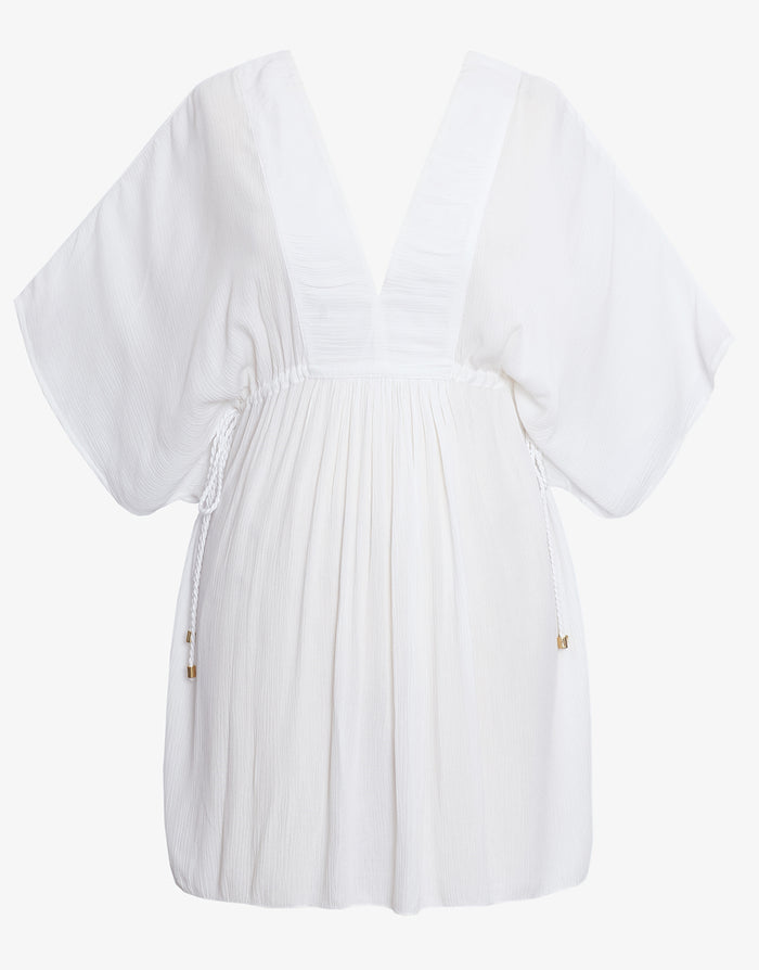 Crinkle Tunic Beach Dress - White - Simply Beach UK