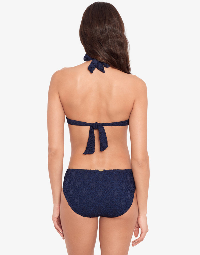 Crochet Rattan Ring Bikini Pant - Navy - Simply Beach UK