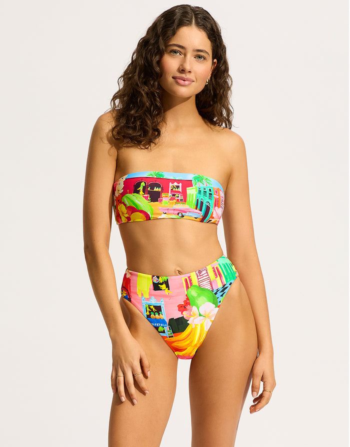 Cuba Bandeau Bikini Top - Turquoise - Simply Beach UK