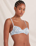 Peony Daffodil Poolside Balconette Bikini Top - Blue Print - Simply Beach UK