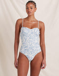 Peony Daffodil Sonnet Swimsuit - Blue Print - Simply Beach UK