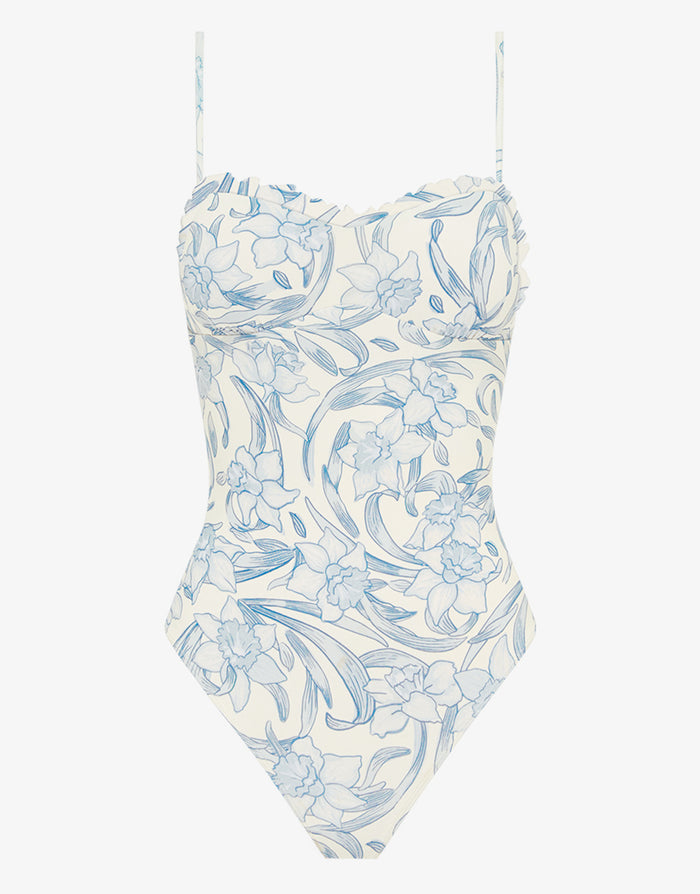Peony Daffodil Sonnet Swimsuit - Blue Print - Simply Beach UK