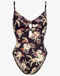 Deep Jungle Double Bow Swimsuit - Dark Tropics - Simply Beach UK