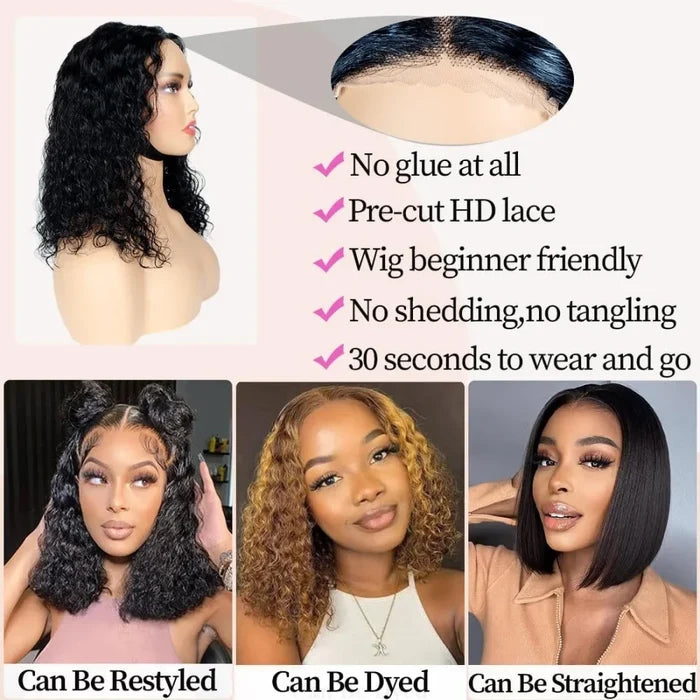 Deep Wave Human Hair Bob Wig