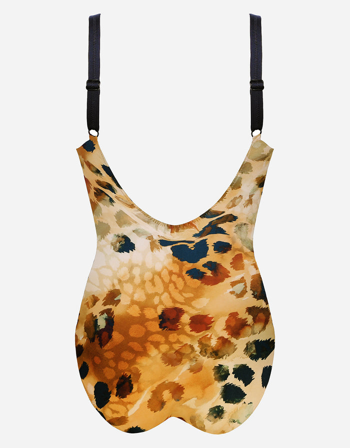 Desert Sunset Moulded Underwired Swimsuit - Terracotta Leo - Simply Beach UK