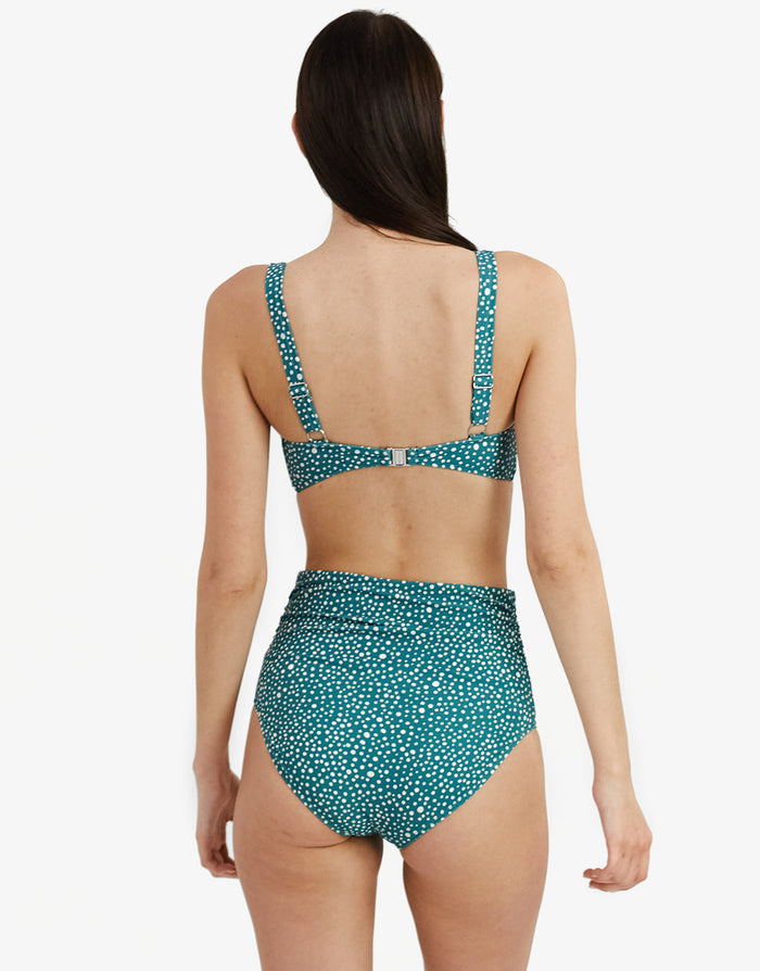 Ditsy Dots Medea Bikini Top - Deep Jungle - Simply Beach UK