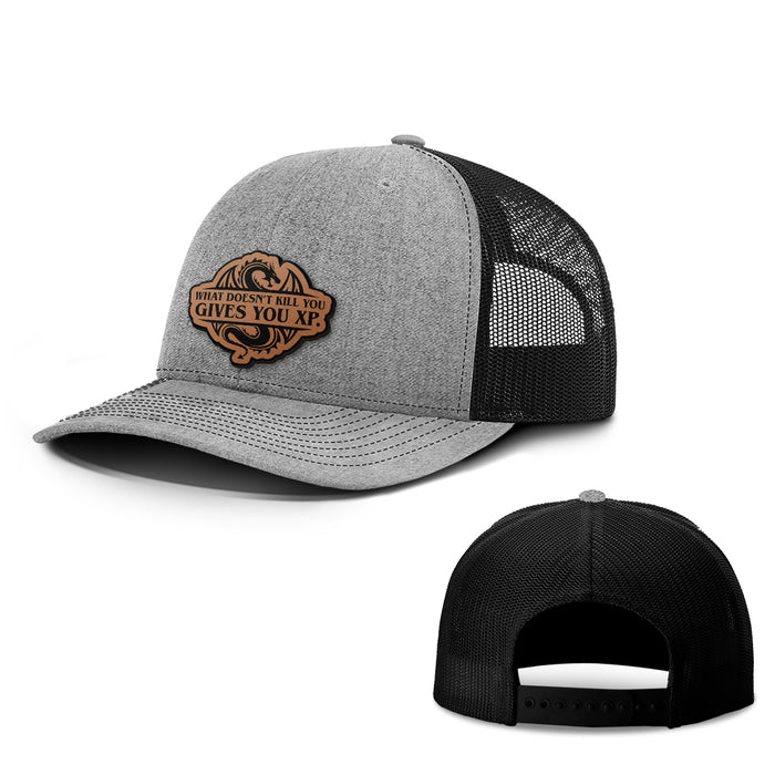 Doesn't Kill You Leather Patch Hats - BustedTees.com