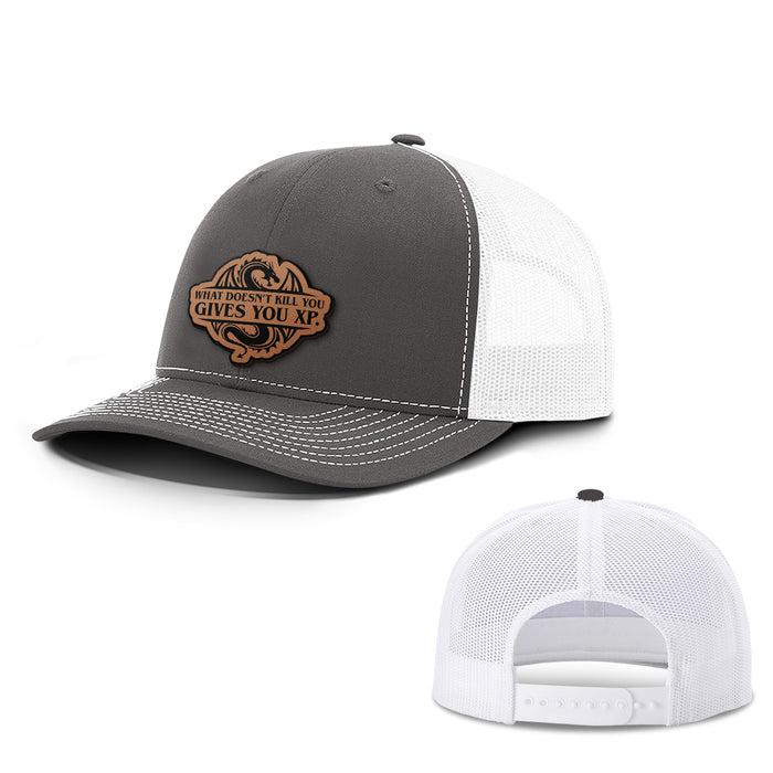 Doesn't Kill You Leather Patch Hats - BustedTees.com