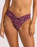 Dolce Dot Twist Band Mini Hipster Bikini Pant - Dark Burgundy