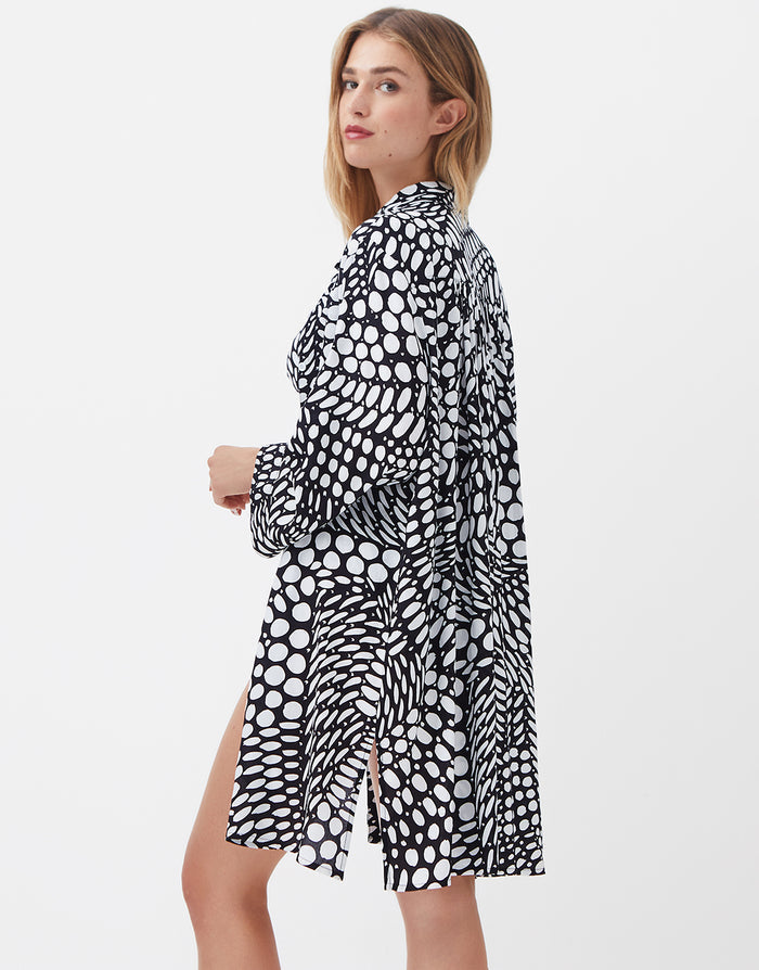Nuria Ferrer Dots Beach Shirt - Black and White - Simply Beach UK