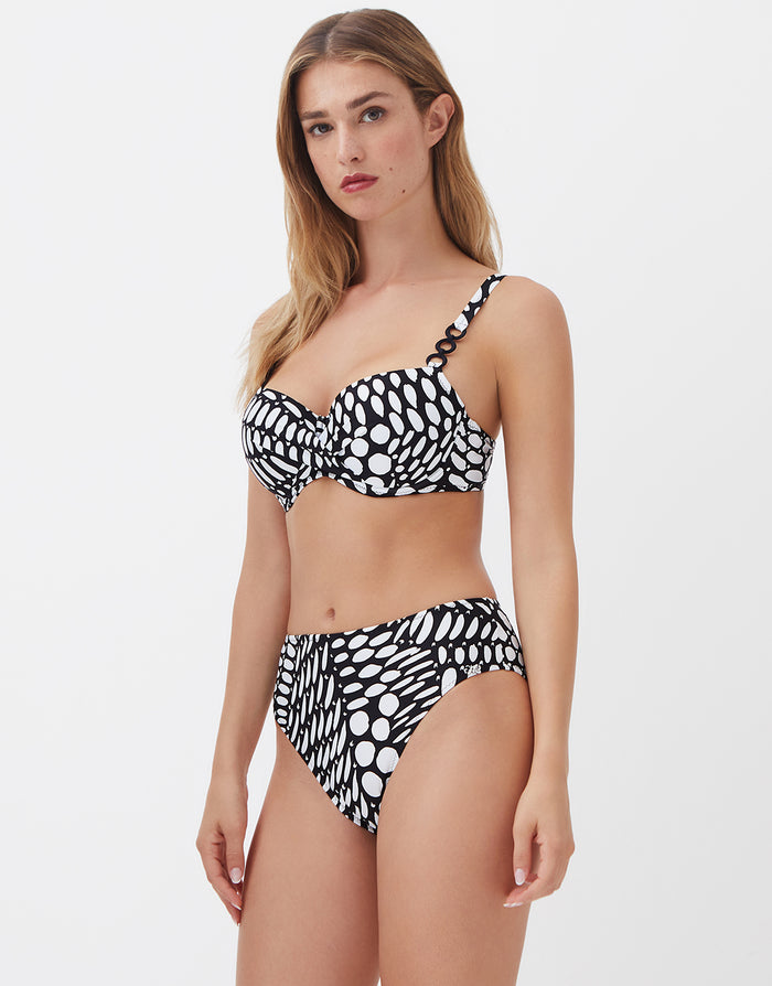 Nuria Ferrer Dots Maxi Bikini Pant - Black and White - Simply Beach UK