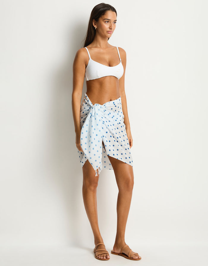 Dottie Short Sarong - Denim Blue