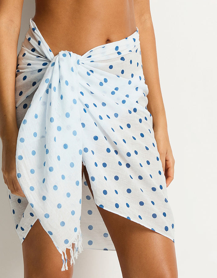 Dottie Short Sarong - Denim Blue