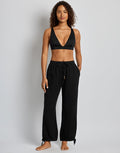 Lauren Ralph Lauren Double Gauze Ankle Tie Pant - Black - Simply Beach UK
