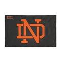 Double-Sided Team Flag — Orange ND Monogram on Black