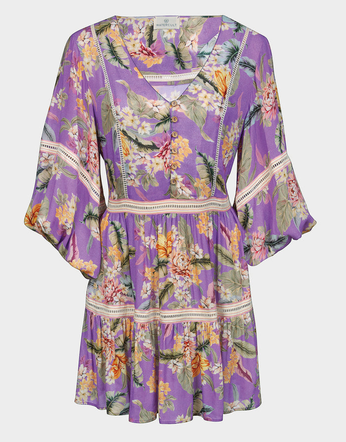 Dreamscape Tropics Mini Beach Tunic - Lilac Pastel - Simply Beach UK