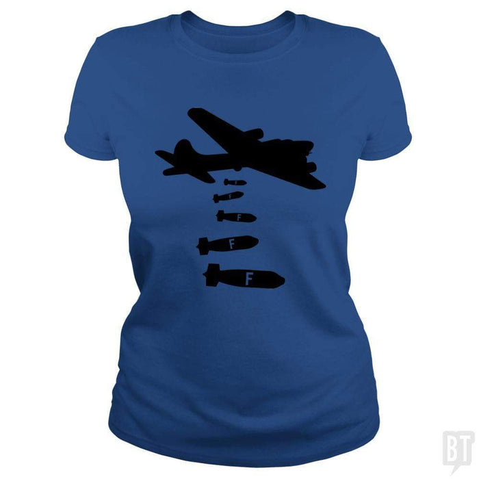 SunFrog-Busted Funky Hippo Classic Ladies Tee / Royal Blue / S Dropping F Bombs