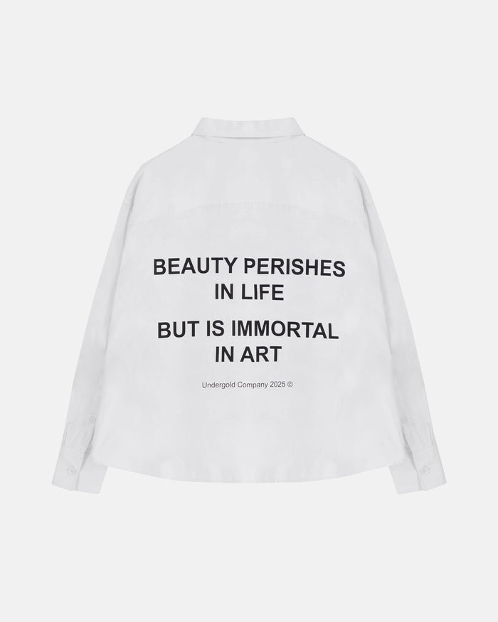 Echoes Beauty Long Sleeve Boxy Fit Shirt Bone