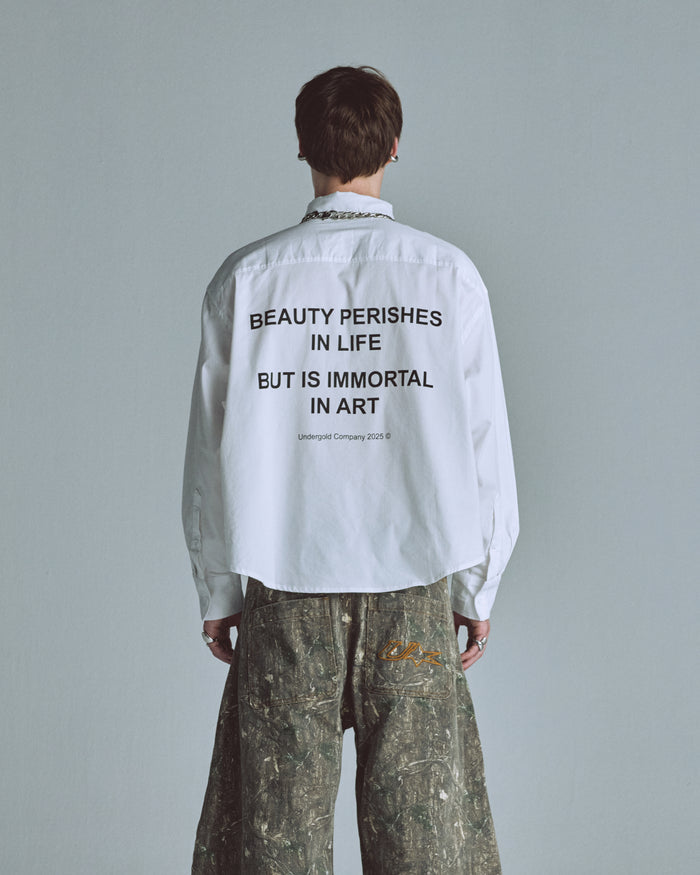 Echoes Beauty Long Sleeve Boxy Fit Shirt Bone