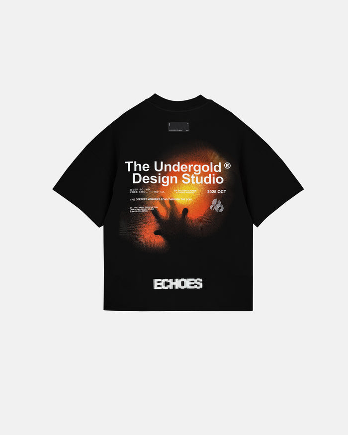 Echoes Pulse Boxy Fit Tshirt Black
