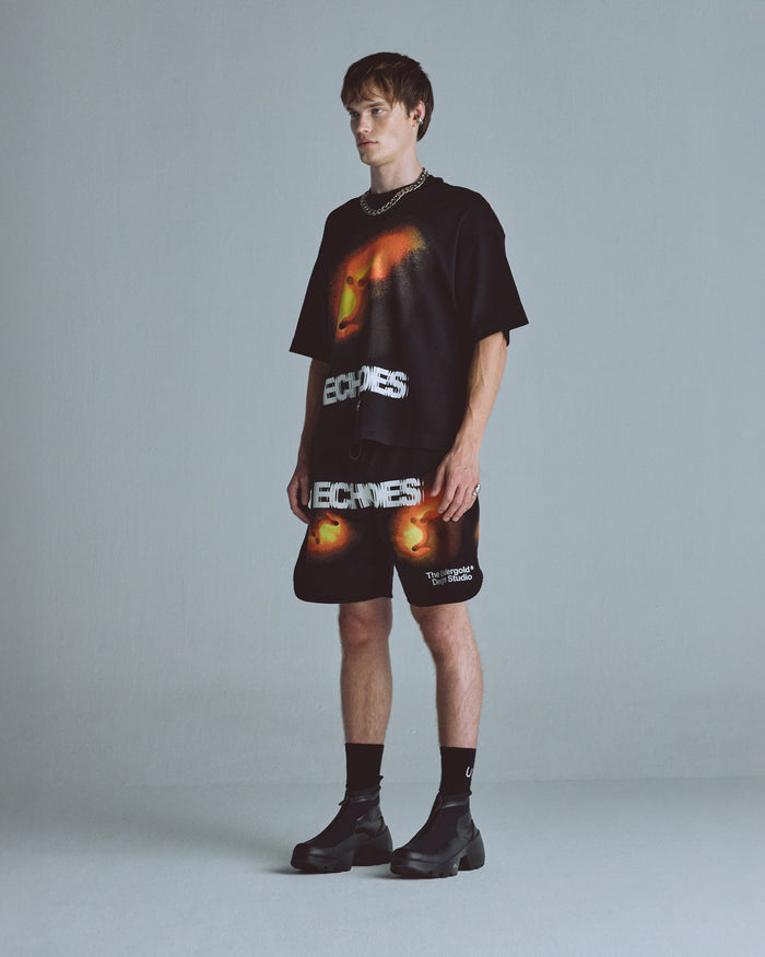 Echoes Pulse Boxy Fit Tshirt Black