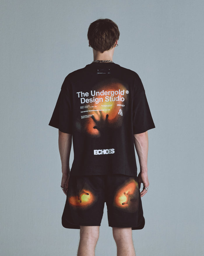 Echoes Pulse Boxy Fit Tshirt Black