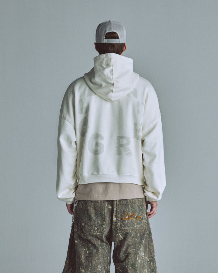 Echoes Tremor Boxy Fit Hoodie White