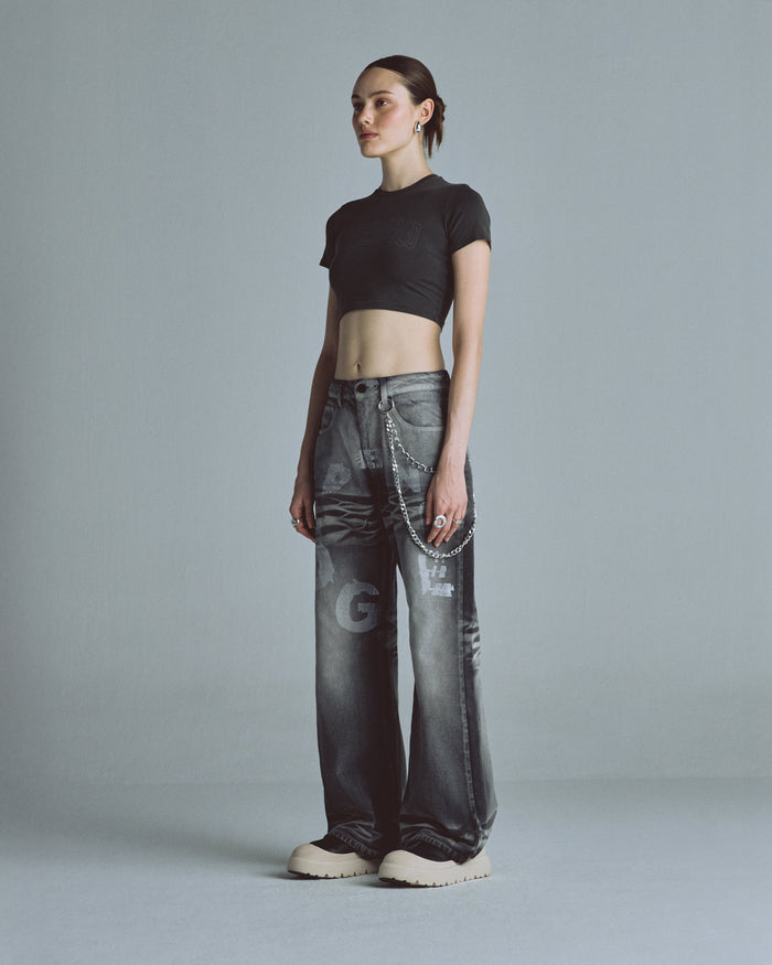 Echoes UNDRGLD Baby Tee Old Washed Gray