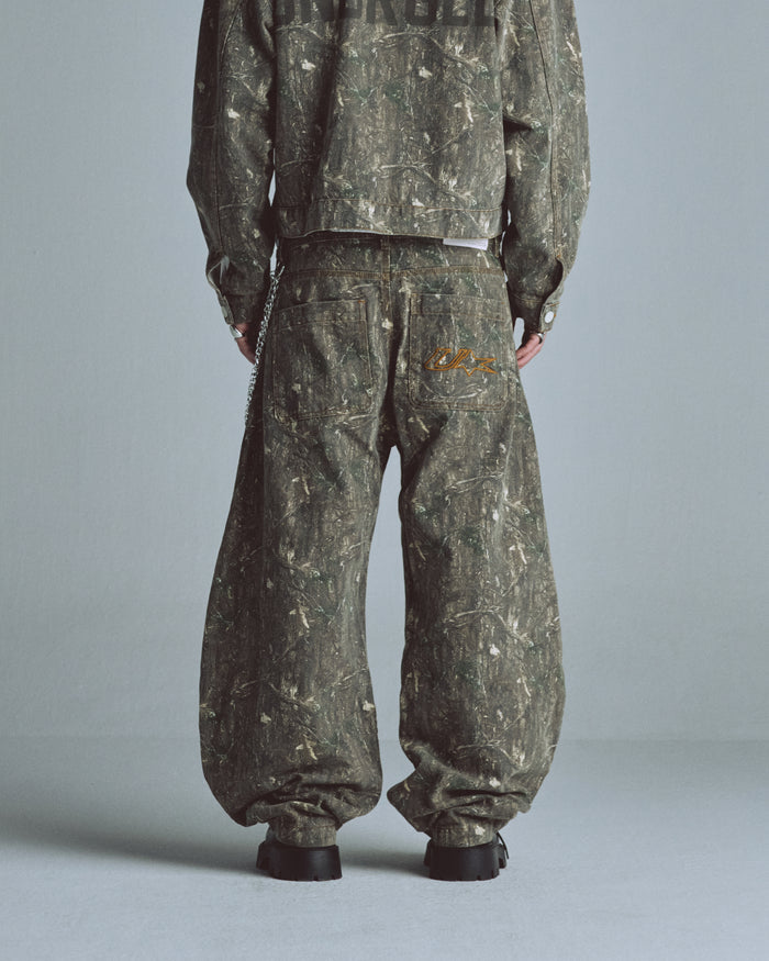 Echoes UNDRGLD Barrel Jeans Forest Pattern