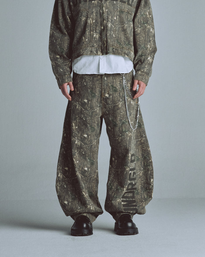 Echoes UNDRGLD Barrel Jeans Forest Pattern
