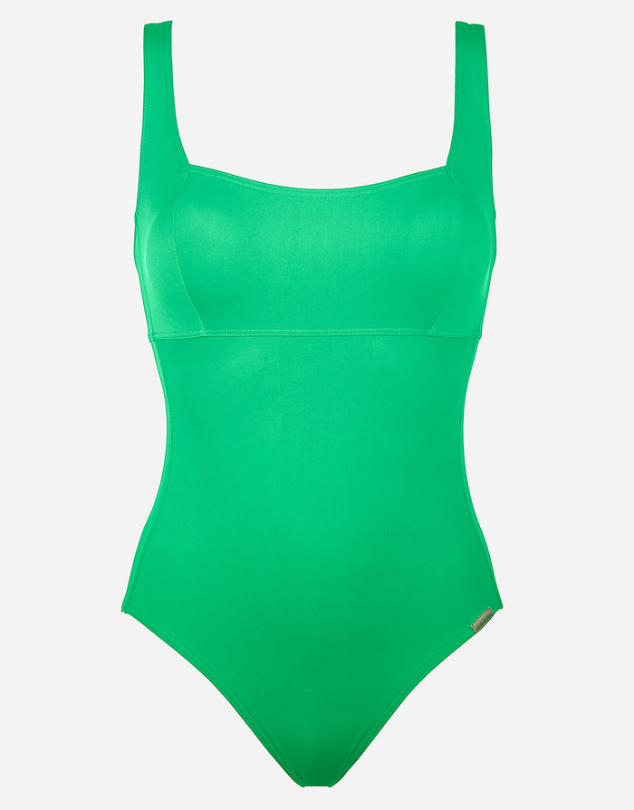 Eco Shape Square Neck Swimsuit - Lush Lime - Simply Beach UK