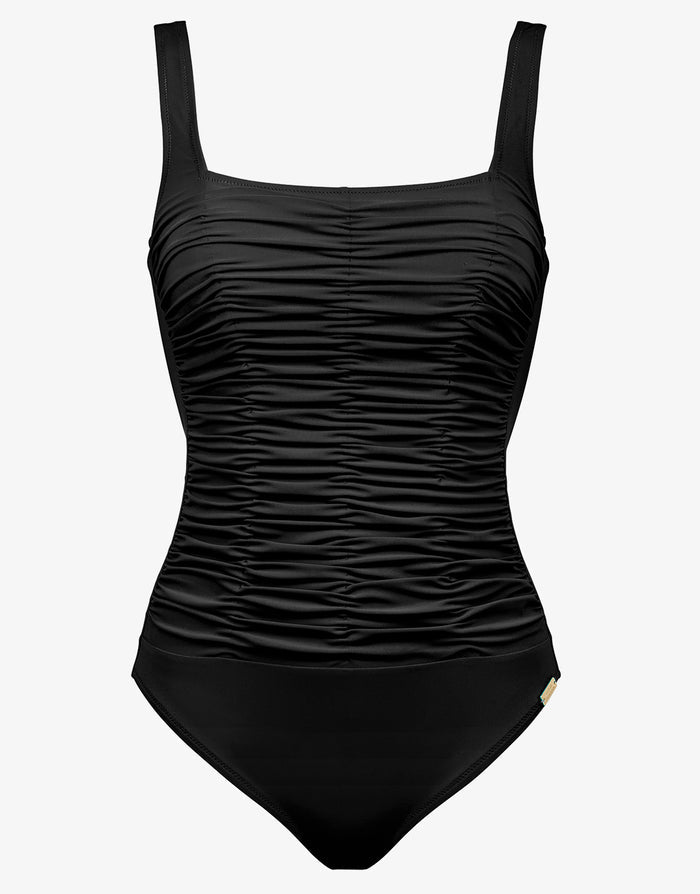 Maryan Mehlhorn Elements Square Neck Swimsuit - Black - Simply Beach UK