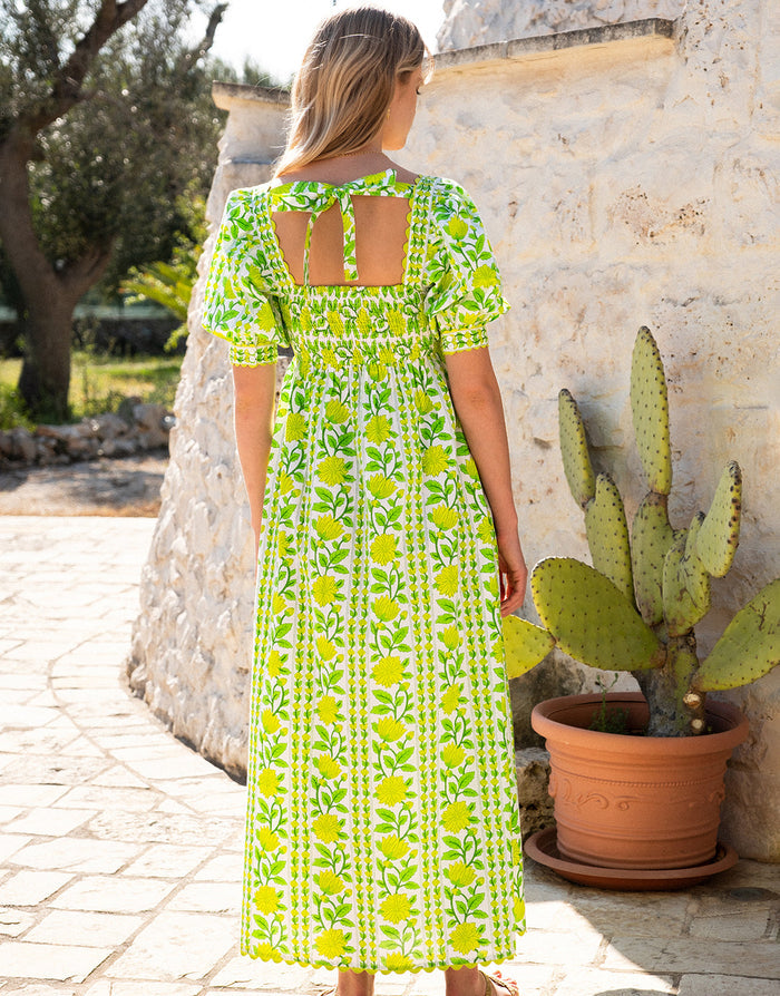 Pink City Prints Elizabeth Dress - Lime Border - Simply Beach UK