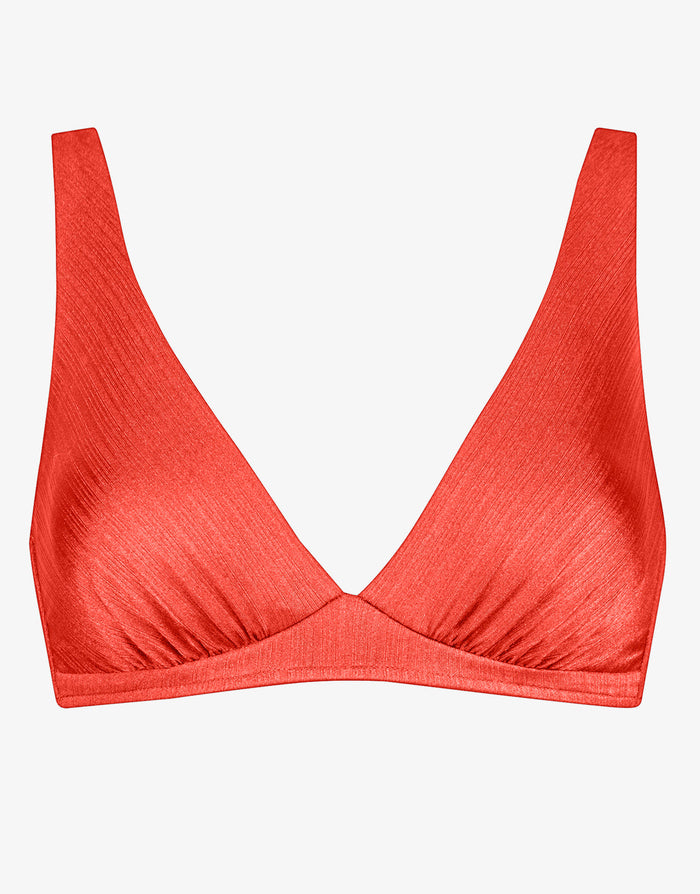 Maryan Mehlhorn Elyon Underwired Longline Tri Bikini Top - Glazed Tangerine - Simply Beach UK