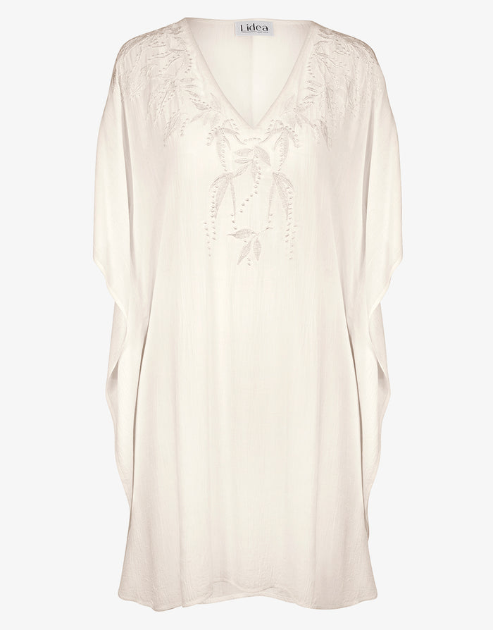 Embroidered Kaftan - Off White - Simply Beach UK