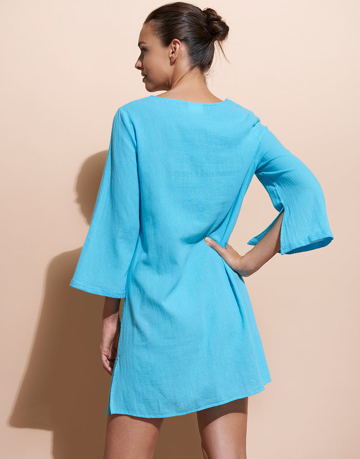 Embroidered Tunic - Turquoise - Simply Beach UK
