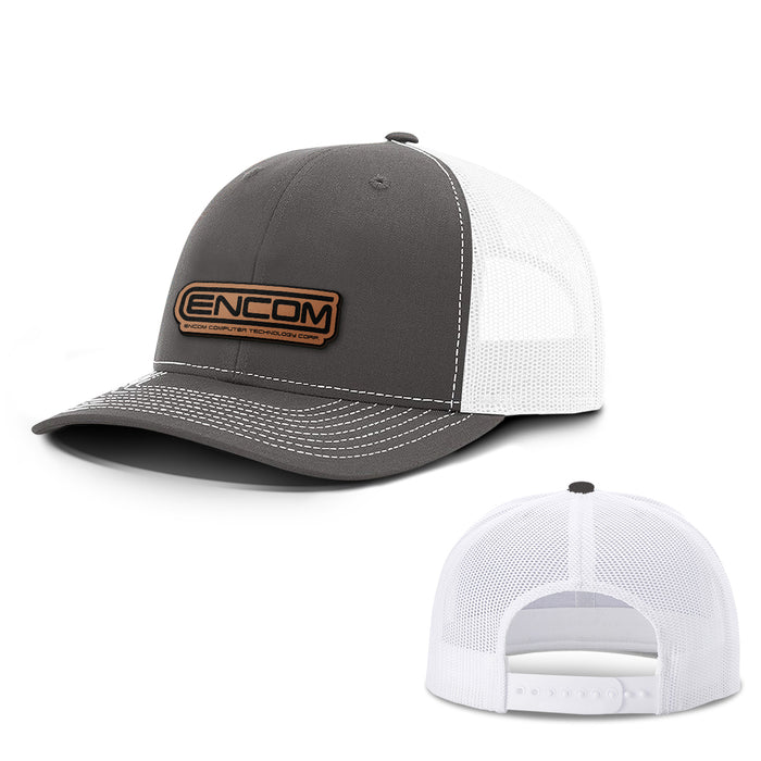 Encom Leather Patch Hats - BustedTees.com