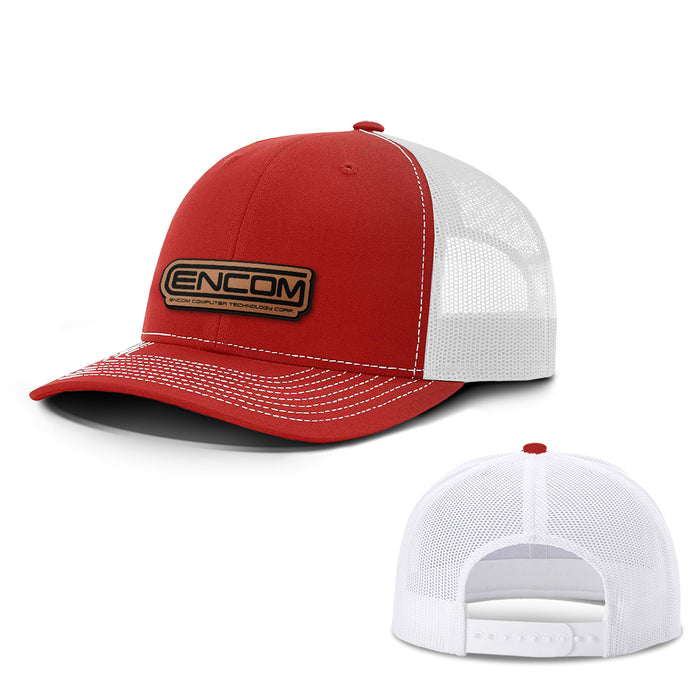 Encom Leather Patch Hats - BustedTees.com