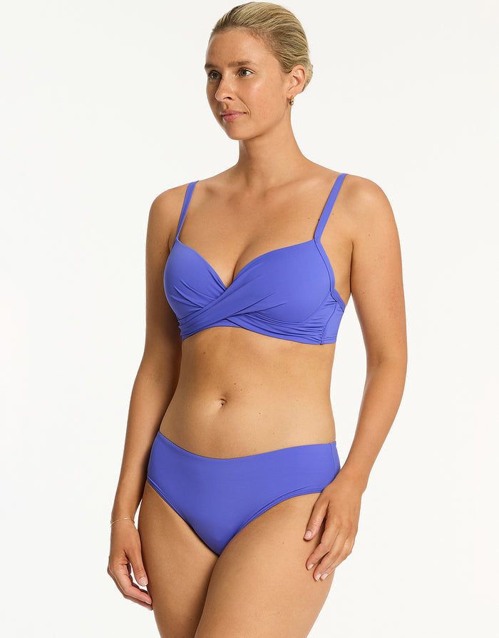 Sea Level Essentials Edit Mid Bikini Pant - Iris - Simply Beach UK